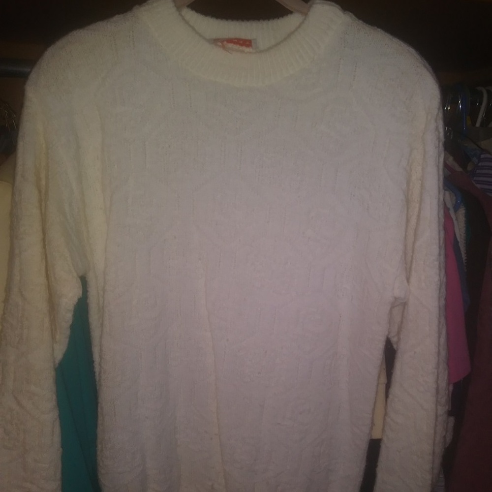Spunky White Textured Sweater